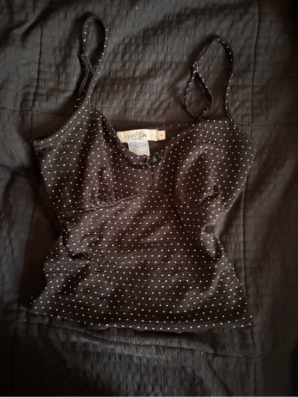 Black Polka Dot Cami Top - Black
